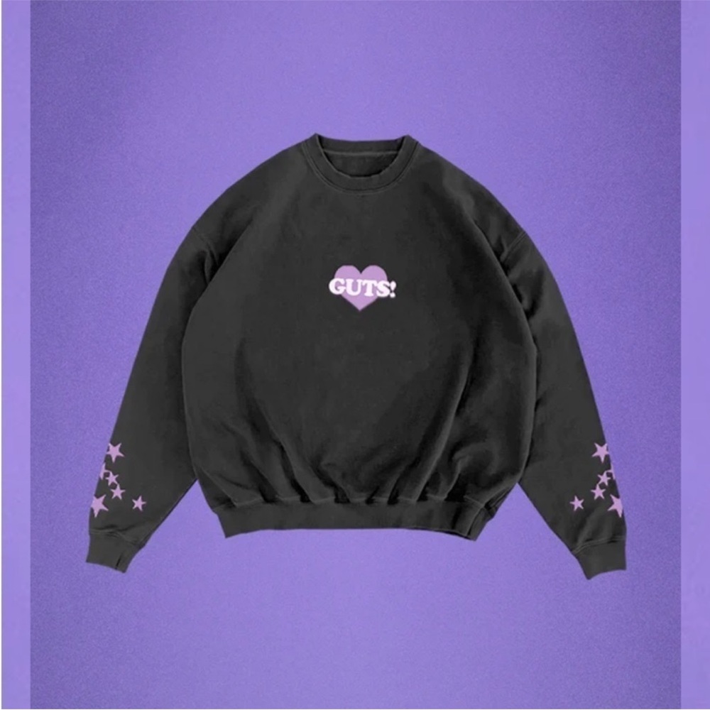 Guts Tour Olivia Rodrigo Black Crewneck Size Large